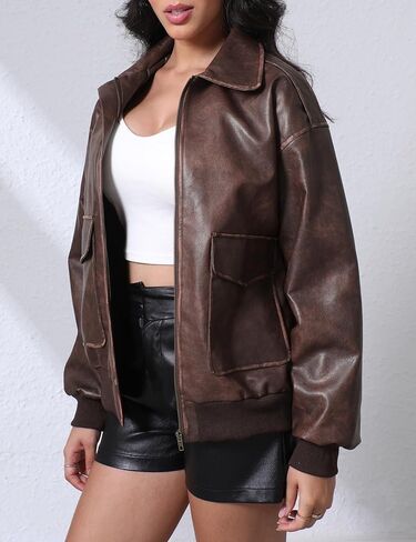 سترة جلدية فواكد للسيدات عصري 2025 Zip Zip up up up up ust jack stack acoats خريف الشتاء in Kuwait