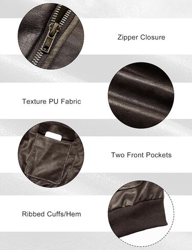 Women's Faux Leather Jacket Trendy 2025 Oversized Zip Up Motorcycle Bomber Jacket Coats Fall Winter Outerwear in Kuwait