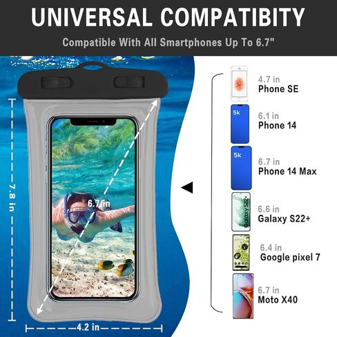 Gartmost 7 Pcs Waterproof Phone Pouch, Universal IPX8 Floating Waterproof Cell Phone Case Dry Bag, Compatible with Most Cell Phone on Market, Waterproof Phone Protector for Beach Swimming in Saudi Arabia