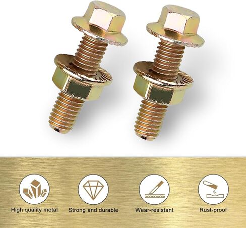 Downhill 10 PCS Car Flange Manifold Bolts Kit, M8 Flange Bolts, High Carbon Steel Rust-Proof Hex Nut Screws, Flange Manifold Bolt-on Kit Replacement, for Most Cars, Trucks, SUVs (Gold) in Kuwait