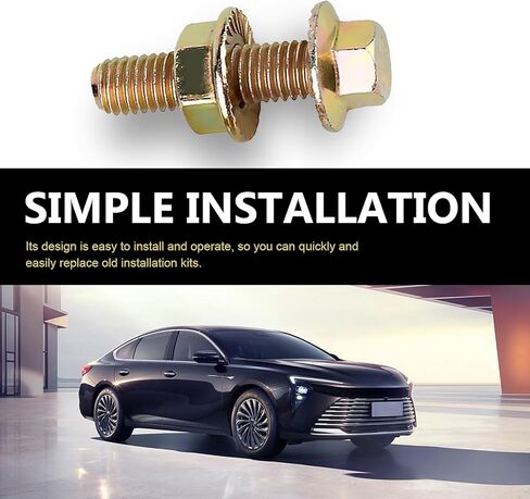 Downhill 10 PCS Car Flange Manifold Bolts Kit, M8 Flange Bolts, High Carbon Steel Rust-Proof Hex Nut Screws, Flange Manifold Bolt-on Kit Replacement, for Most Cars, Trucks, SUVs (Gold) in Kuwait