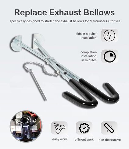 TOURSME العادم BELLOWS Expander Tool 91-45497A1 و Bellow Retainer Ring Sleeve Tool 91-818162 لـ Mercury Mercruiser Alpha 1 Gen 2 Bravo Blackhawk in Saudi Arabia