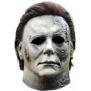 Scary Halloween Horror Mask – White Latex Killer Mask with Hair, Creepy Cosplay Masquerade Costume Mask for Adults in Saudi Arabia