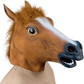Halloween Mask Horse Head Mask Deluxe Novelty Halloween Costume Party Latex Animal Head Mask for Adults Men Masquerade in Saudi Arabia