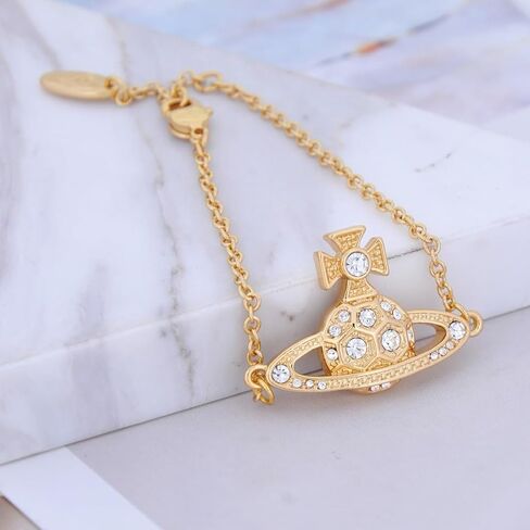 Colorful Honeycomb Saturn Bracelet for Women – Handmade Alloy Planet Jewelry with Shining Crystal Quartz in Kuwait