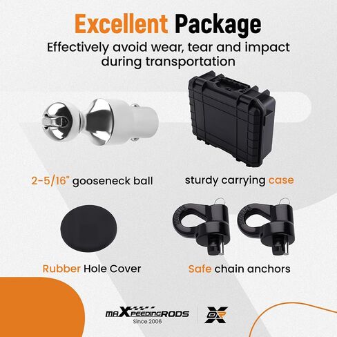 MaxPeedingRods Groenseck Hitch Ball Kit for Ford F250 F350 F450 Super Duty 2013-2024 ، Chevrolet Silverado/GMC Sierra 2500 3500 HD & Nissan Titan XD 2016-2024 ، 2-5/16 inch groineck ، 38،000 lbs. in Kuwait