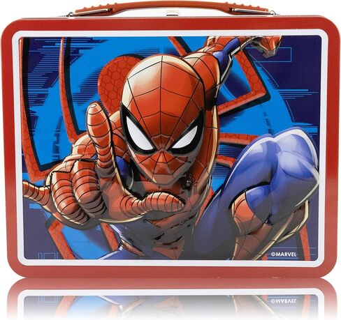 Fast Forward Marvel Spiderman Lunch Box for Kids | Spiderman Tin Lunchbag for Boys, Girls, Unisex | Tin Lunchbox Storage, Toddler Snack Box, Bookbag Accessory | Ages 3+ in Saudi Arabia