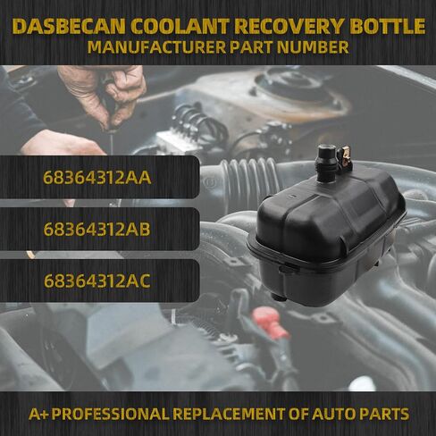 داسبيكان محرك سائل تبريد خزان الخزان ث/O CAP متوافق مع 2018-2024 JEEP WRANGLER 2.0L L4 ، زجاجة الاسترداد استبدال 68364312AA 68364312AB 68364312AC in Saudi Arabia