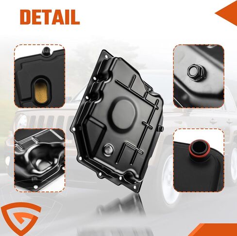 Transmission Oil Pan with Gasket Drain Plug Fit for Ram 1500 2500 3500 & Fit for Jeep Grand Cherokee & Fit for Dodge Charger, Challenger, Charger & Fit for Chrysler 300, 8 Speed Transmission in Saudi Arabia