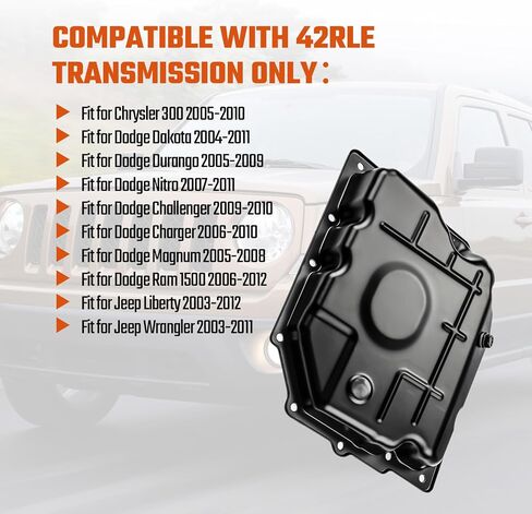 Transmission Oil Pan with Gasket Drain Plug Fit for Ram 1500 2500 3500 & Fit for Jeep Grand Cherokee & Fit for Dodge Charger, Challenger, Charger & Fit for Chrysler 300, 8 Speed Transmission in Saudi Arabia