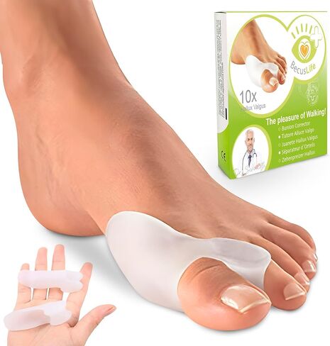 فاصل تصنيع مصحوب الرنم لأصابع القدم الكبيرة للاسترخاء والانتشار وتمتد 10pcs لدعم Hallux Valgus & Bunion- 0 ٪ BPA منصات واحدة من الحجم الحجم ، واقي لأصابع القدم المتداخلة للجنسين in Saudi Arabia