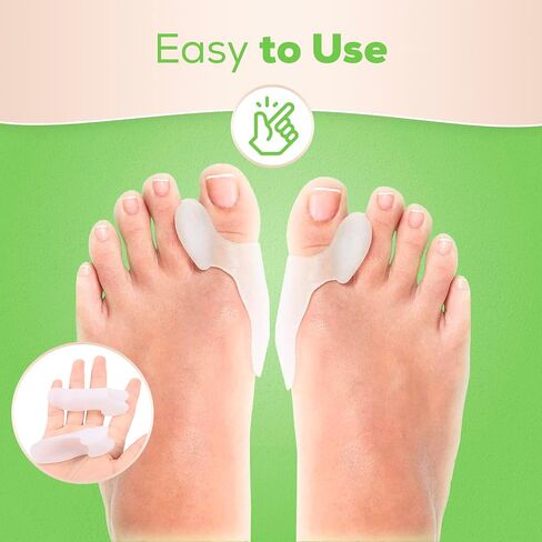 فاصل تصنيع مصحوب الرنم لأصابع القدم الكبيرة للاسترخاء والانتشار وتمتد 10pcs لدعم Hallux Valgus & Bunion- 0 ٪ BPA منصات واحدة من الحجم الحجم ، واقي لأصابع القدم المتداخلة للجنسين in Saudi Arabia