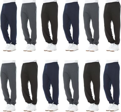 اليخت و Smith 12 Pack Wholesale Mens Gogger Sweatpants ، لا جيوب ، لا الرباط ، التبرع مأوى للمشردين ، اللون الأزرق الأسود الرمادي in Kuwait