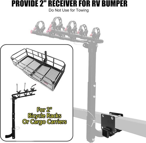 KAIRAY Bolt-on RV Bumper Hitch Receiver Adapter for 4-4.5'' Beams，2'' Receiver Opening, Trailer Rear Bumper for Camper Bike Racks Cargo Carriers in Saudi Arabia