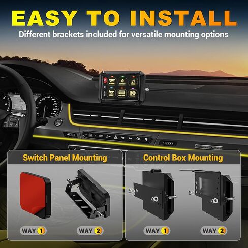 BUMBEE 6 Gang Switch Panel RGB 6-Level Brightness Switches， High Power 3 Silicone Button， Multifunction Toggle Switch Box Circuit Control Relay Momentary Golf Cart Truck SUV RV Offroad Marine in Kuwait