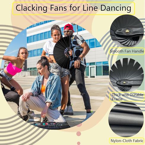 10 PCS Boots on The Ground Hand Fan Bulk Rave Fans 13 Inch Large Clacking Fans for Line Dancing Make Loud Sounds for Party in Kuwait