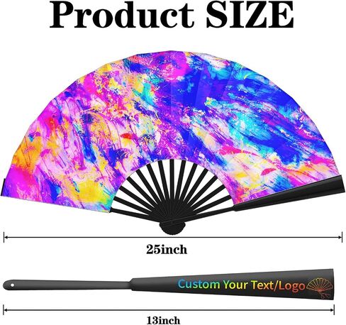 5-100PCS Personalized Handheld Fans - Custom Photo Text Logo, 13in Foldable Decorative Fans for Line Dancing, Wedding, Church, Cosplay & Party Events (100) in Saudi Arabia