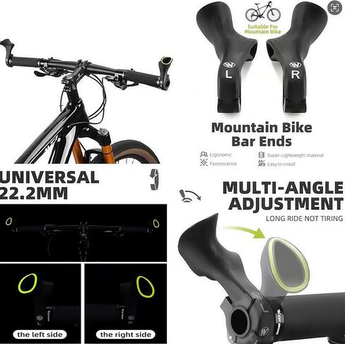 نهايات مقود الدراجة مريح بدون انزلاق ، تمديد امتداد MTB Road Mountain Bar Bar Extender لـ 21.8-22.8 مم ، زوج واحد (طويل) in Kuwait