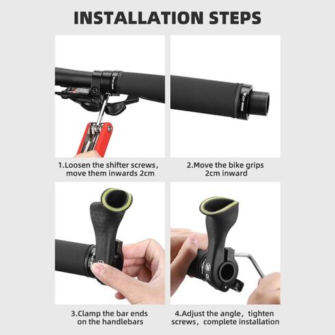 نهايات مقود الدراجة مريح بدون انزلاق ، تمديد امتداد MTB Road Mountain Bar Bar Extender لـ 21.8-22.8 مم ، زوج واحد (طويل) in Kuwait