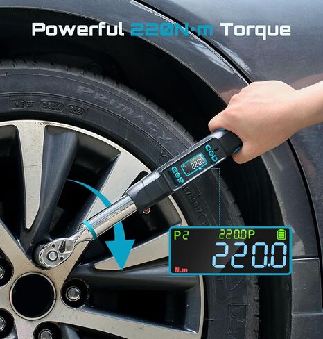 Seesii Digital Torque Wrench 1/2" Drive(12.5-250.8ft-lbs/17-340N.m), 2% Torque Accuracy Electric Torque Wrench with 3 Adjustable Modes, Torque Wrench Digital with Buzzer LED Flash for Car Care DH340 in Kuwait