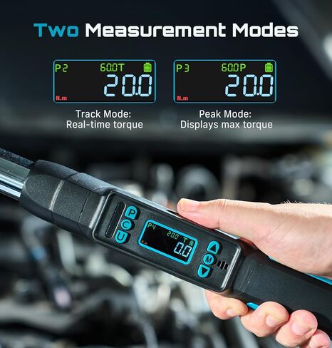 Seesii Digital Torque Wrench 1/2" Drive(12.5-250.8ft-lbs/17-340N.m), 2% Torque Accuracy Electric Torque Wrench with 3 Adjustable Modes, Torque Wrench Digital with Buzzer LED Flash for Car Care DH340 in Kuwait