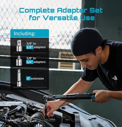 Seesii Digital Torque Wrench 1/2" Drive(12.5-250.8ft-lbs/17-340N.m), 2% Torque Accuracy Electric Torque Wrench with 3 Adjustable Modes, Torque Wrench Digital with Buzzer LED Flash for Car Care DH340 in Kuwait