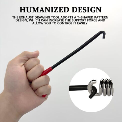 Motorcycle Exhaust Spring Hook, Spring Removal Tool, T Shaped Handle Exhaust Pipe Spring Puller Installer Hooks Tool with Rubber Coating, Car Accessories Fit for Most Vehicles (Red+Black) in Saudi Arabia