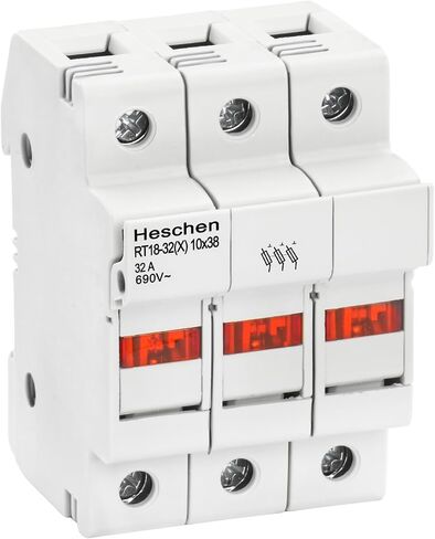 Heschen RT18-32(X) 32A AC690V 3-Pole DIN Rail Fuse حامل قاعدة، CE UL مدرجة in Saudi Arabia