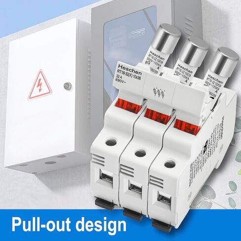 Heschen RT18-32(X) 32A AC690V 3-Pole DIN Rail Fuse حامل قاعدة، CE UL مدرجة in Saudi Arabia