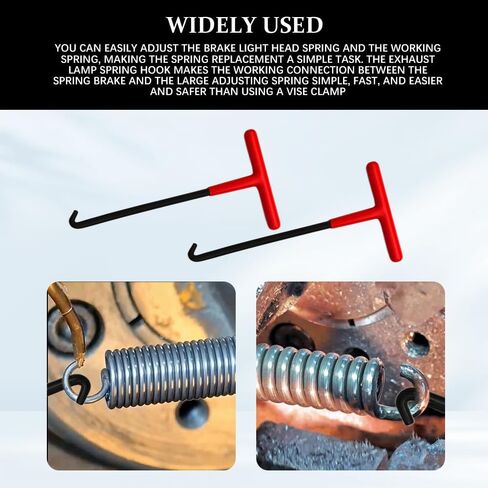 Motorcycle Exhaust Spring Hook, Spring Removal Tool, T Shaped Handle Exhaust Pipe Spring Puller Installer Hooks Tool with Rubber Coating, Car Accessories Fit for Most Vehicles (Red+Black) in Saudi Arabia