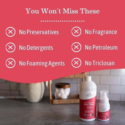 Earth Mama Ginger Fresh Foaming Hand Soap and All Purpose Body Wash for Sensitive Skin, Liquid Castile Soap with Organic Coconut Oil, Shea Butter, Calendula, & Aloe, 5.3 fl oz and Liter Refill in Kuwait