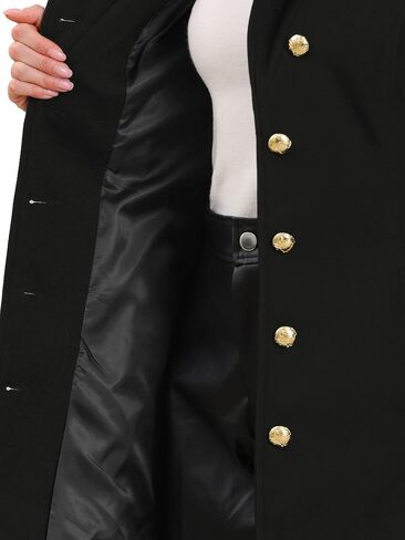 Allegra K Pea Coats for Women Winter Winter Stand Stand Coled Single Breaded Long Trench Coat مع حزام 2025 in Saudi Arabia