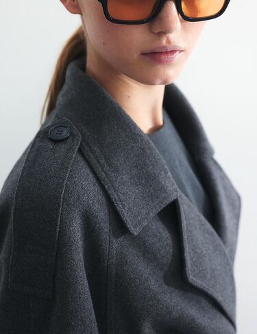 Yeokou Women's Wool Blend Pea Coat Notch Lapel Double Winter Winter Lose Bett Belt Bett in Saudi Arabia