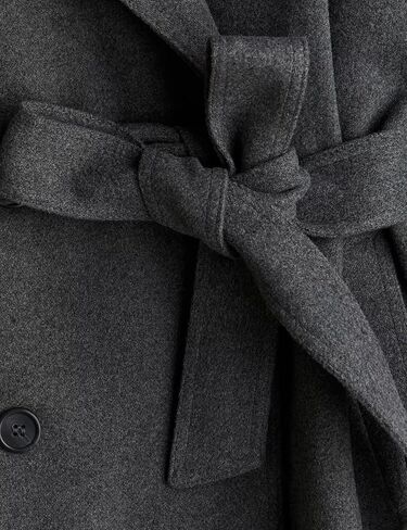 Yeokou Women's Wool Blend Pea Coat Notch Lapel Double Winter Winter Lose Bett Belt Bett in Saudi Arabia
