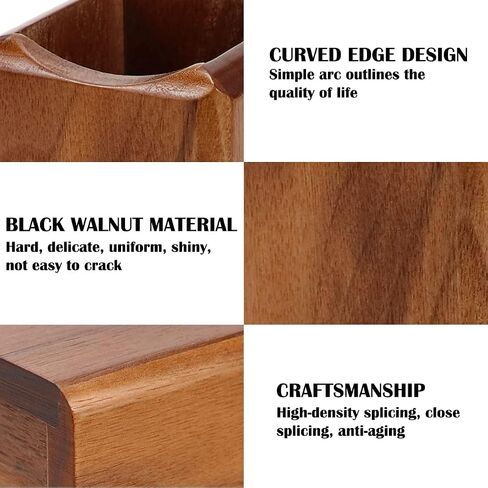 Natural Wooden Pen Box Desktop Stationery Organizer Creative Simple Solid Wood Pencil Holder for Office Supplies (Beech Wood) in Saudi Arabia