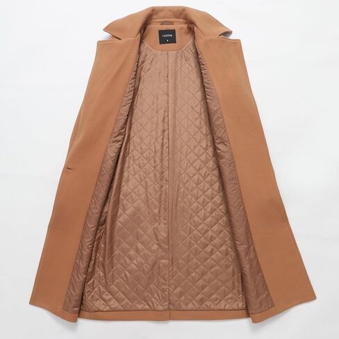 Women's Long Wool Coat, Double-Breasted Peacoat, Notch Lapel, Casual Classic Fall Winter Overcoat in Saudi Arabia