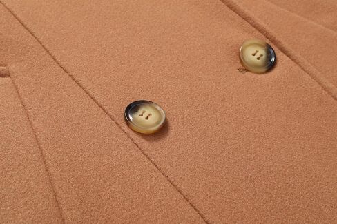 Women's Long Wool Coat, Double-Breasted Peacoat, Notch Lapel, Casual Classic Fall Winter Overcoat in Saudi Arabia