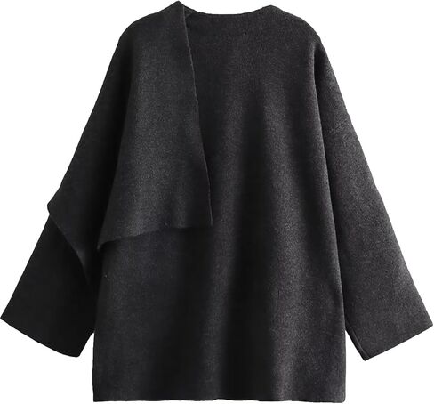 Womens Oversized Scarf Jacket Wool Blend Coat Long Sleeve Button Wool Coats Overcoats in Saudi Arabia
