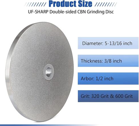 Double-Sided CBN Grinding Disk for WS3000, for Sharpening Woodworking Tools、High Speed Steel Tools (80/180 Grit) in Kuwait