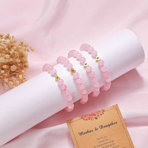 أساور ابنة الأم ، 2 PCS Pink Heart Letter Beads Beads for Women ، مطابقة الأساور لأمي وابنتها | يوم الأم عيد ميلاد عيد ميلاد هدايا العودة للوطن للنساء in Saudi Arabia