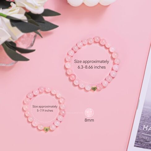 أساور ابنة الأم ، 2 PCS Pink Heart Letter Beads Beads for Women ، مطابقة الأساور لأمي وابنتها | يوم الأم عيد ميلاد عيد ميلاد هدايا العودة للوطن للنساء in Saudi Arabia
