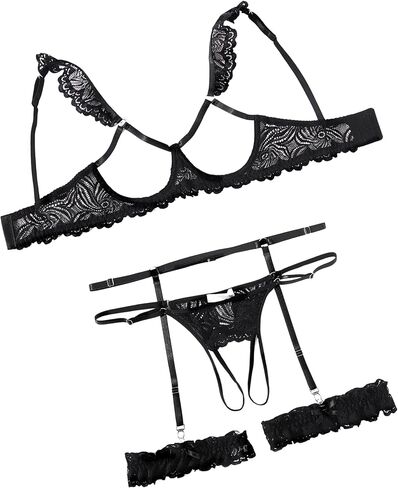 Avidlove Sexy Lingerie for Women Underwire Floral Lace Bra and Panty Garter Lingerie Sets S-XXL in Saudi Arabia