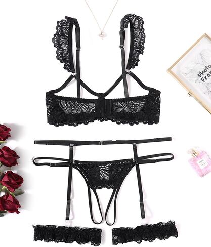 Avidlove Sexy Lingerie for Women Underwire Floral Lace Bra and Panty Garter Lingerie Sets S-XXL in Saudi Arabia