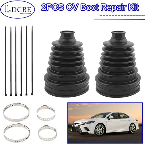 2PCS CV Boot Repair Kit Fit for 19mm to 24mm Shafts,Silicone CV Axle Boot Repair Kit Includes 4 Stainless Steel Split CV Boot Clamp & 6 Cable Ties For Toyota Camry Highlander in Saudi Arabia