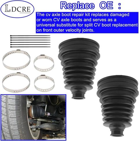 2PCS CV Boot Repair Kit Fit for 19mm to 24mm Shafts,Silicone CV Axle Boot Repair Kit Includes 4 Stainless Steel Split CV Boot Clamp & 6 Cable Ties For Toyota Camry Highlander in Saudi Arabia