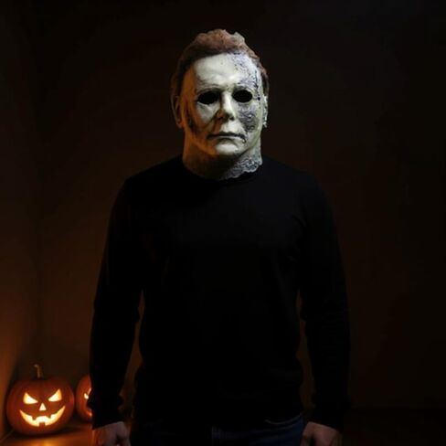 Scary Halloween Horror Mask – White Latex Killer Mask with Hair, Creepy Cosplay Masquerade Costume Mask for Adults in Saudi Arabia
