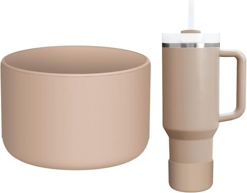 غطاء حذاء من السيليكون WUQID متوافق مع كوب السفر Hydro Flask بمقبض 32oz&40oz وزجاجة Hydroflask 12-24oz وستانلي 20 30 40oz بهلوان، مناسب للجزء السفلي من 2.83 إلى 2.95 بوصة، غطاء زجاجة مضاد للانزلاق in Kuwait