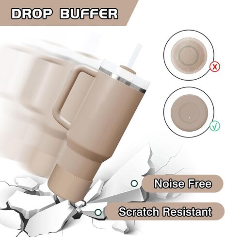 غطاء حذاء من السيليكون WUQID متوافق مع كوب السفر Hydro Flask بمقبض 32oz&40oz وزجاجة Hydroflask 12-24oz وستانلي 20 30 40oz بهلوان، مناسب للجزء السفلي من 2.83 إلى 2.95 بوصة، غطاء زجاجة مضاد للانزلاق in Kuwait