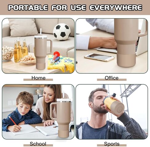 غطاء حذاء من السيليكون WUQID متوافق مع كوب السفر Hydro Flask بمقبض 32oz&40oz وزجاجة Hydroflask 12-24oz وستانلي 20 30 40oz بهلوان، مناسب للجزء السفلي من 2.83 إلى 2.95 بوصة، غطاء زجاجة مضاد للانزلاق in Kuwait