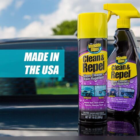 Invisible Glass 92184-2PK Premium Glass Cleaner with Rain Repellent for Exterior Automotive Glass and Windshields to Shield Against Rain, Snow, and Sleet, 22 Fl Oz, Pack of 2 in Kuwait